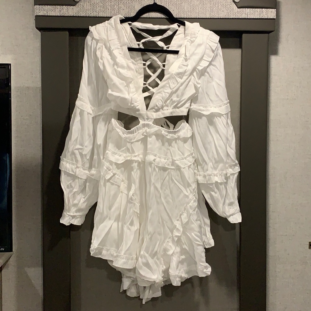Peach Love White Dress